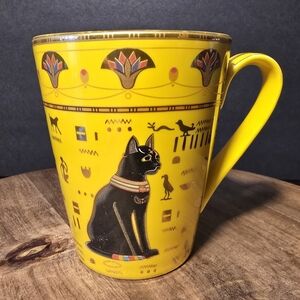 Fathi Mahmoud Egyptian Porcelain Tea Cup Coffee Mug 8oz Gold Trimmed Made-Egypt